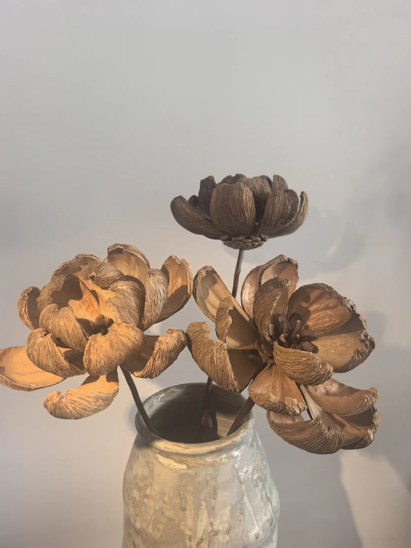 油画莲植物手工花用于客厅样板间酒店插花装饰