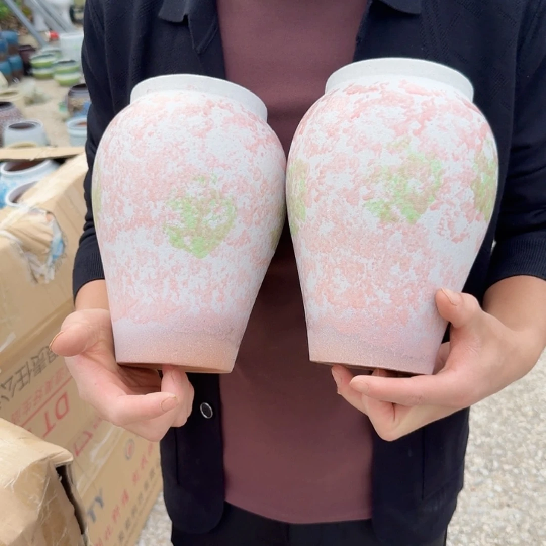 紫砂花盆口11高23（两个粉老庄新款龙