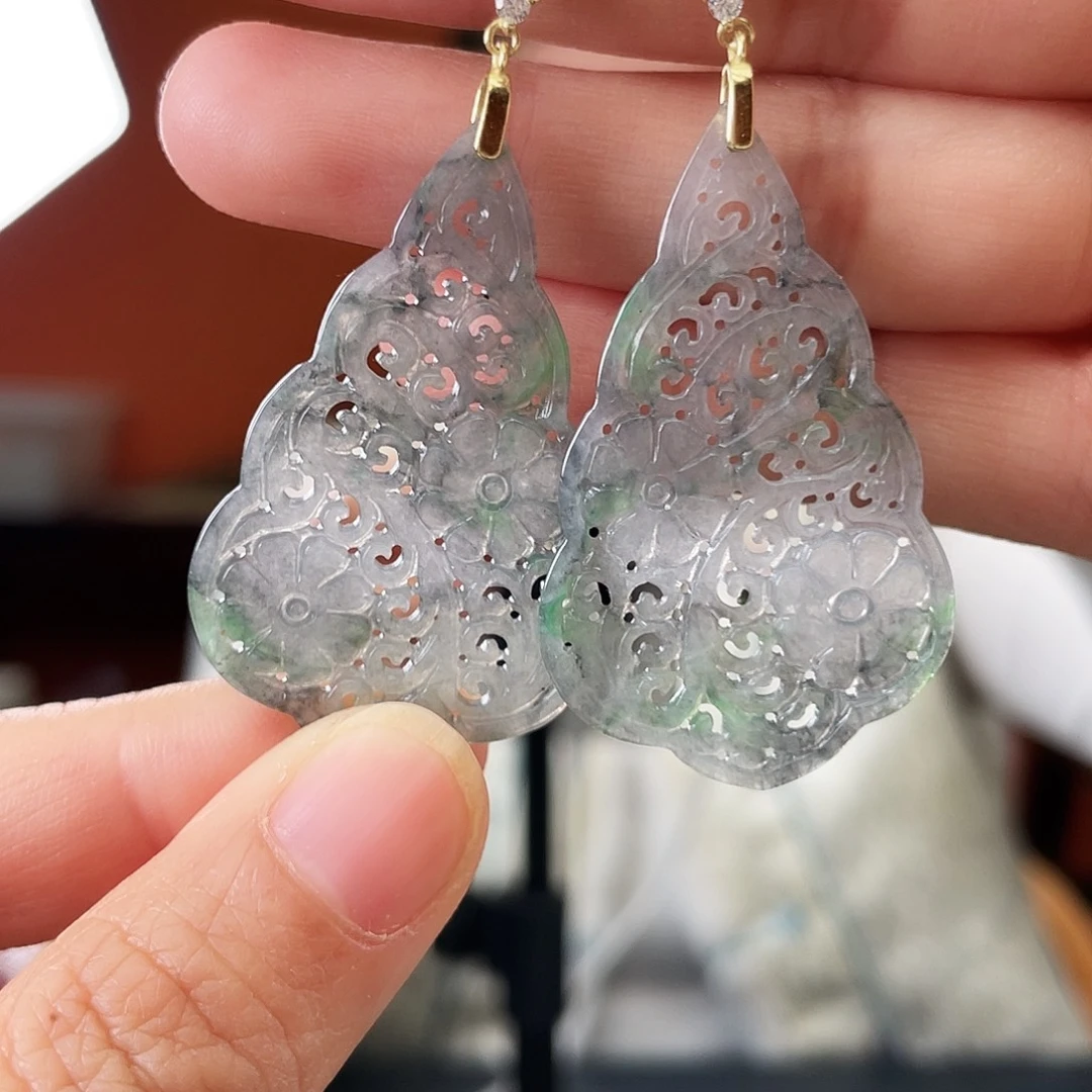 翡翠未镶嵌耳饰饰品