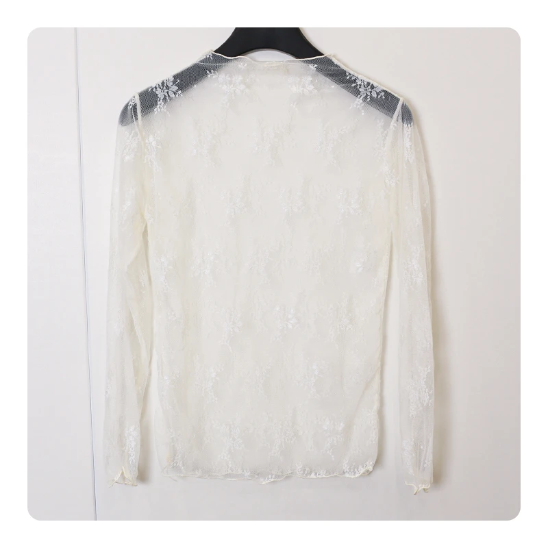 【520300】蕾丝蕾丝衫大码温柔风蕾丝上衣上衣时尚杏色