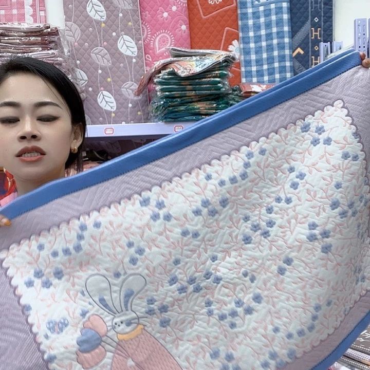 棉蓝色小花兔纯棉