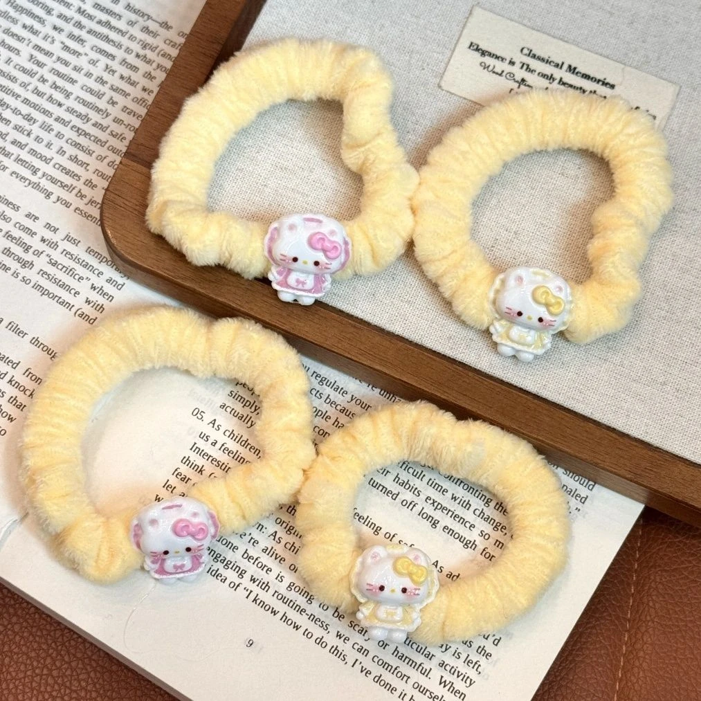 可爱奶呼呼女仆KT猫发圈软萌少女毛绒绒头绳网红ins风百搭发饰