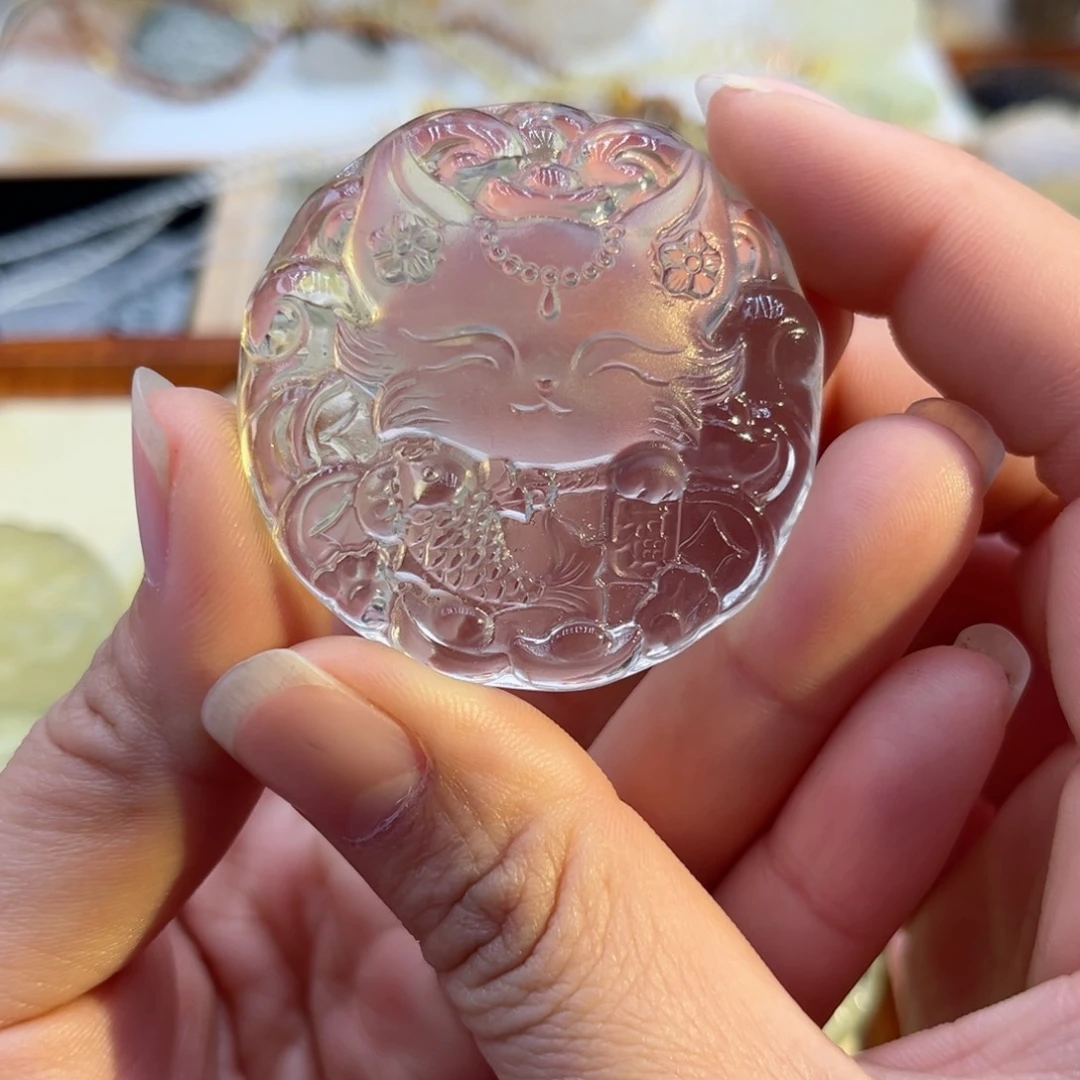 水晶颈饰未镶嵌今****吗白水抱鱼九尾31
