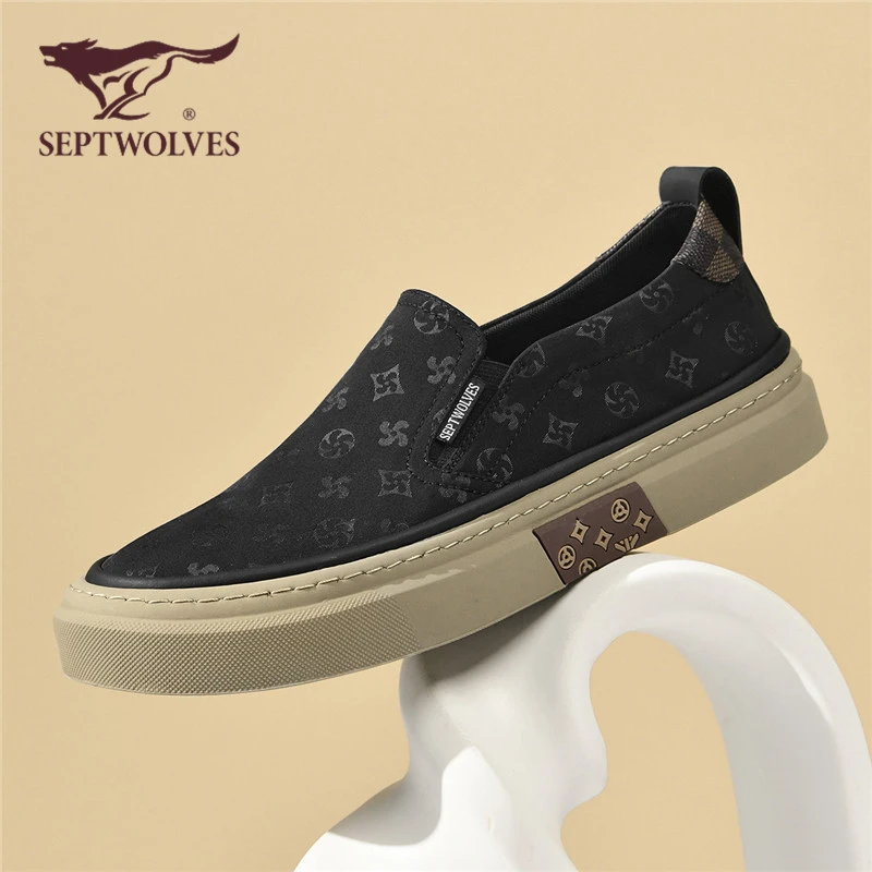 七匹狼男鞋一脚蹬帆布鞋秋季透气时尚布鞋薄款轻便休闲鞋帆布潮鞋