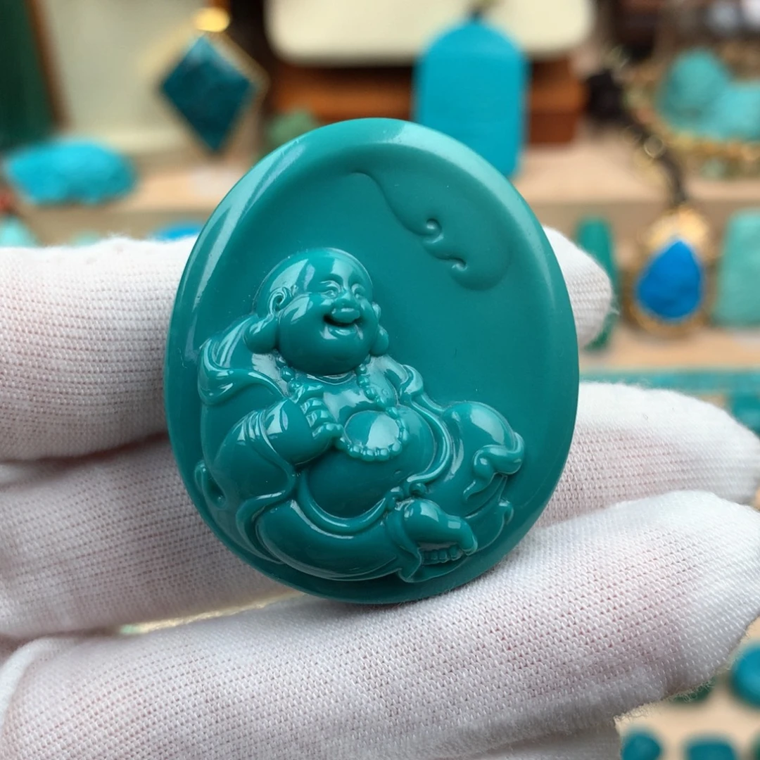绿松石未镶嵌弥勒佛