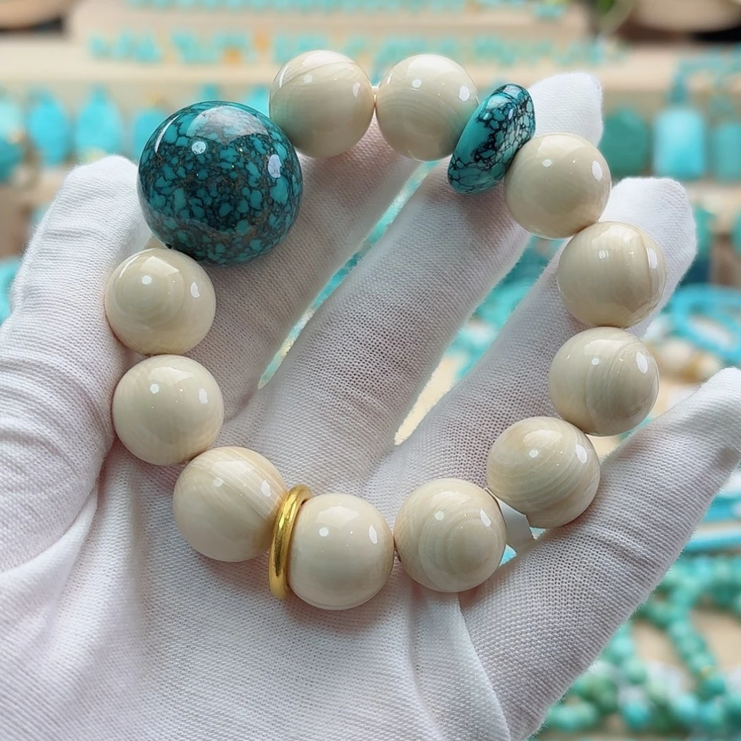 绿松石18K金镶嵌珠宝奇石