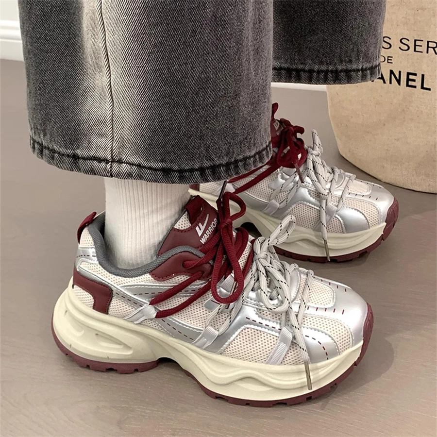 Warrior/回力美式复古运动鞋女鞋百搭休闲鞋轻便软底老爹鞋女潮流