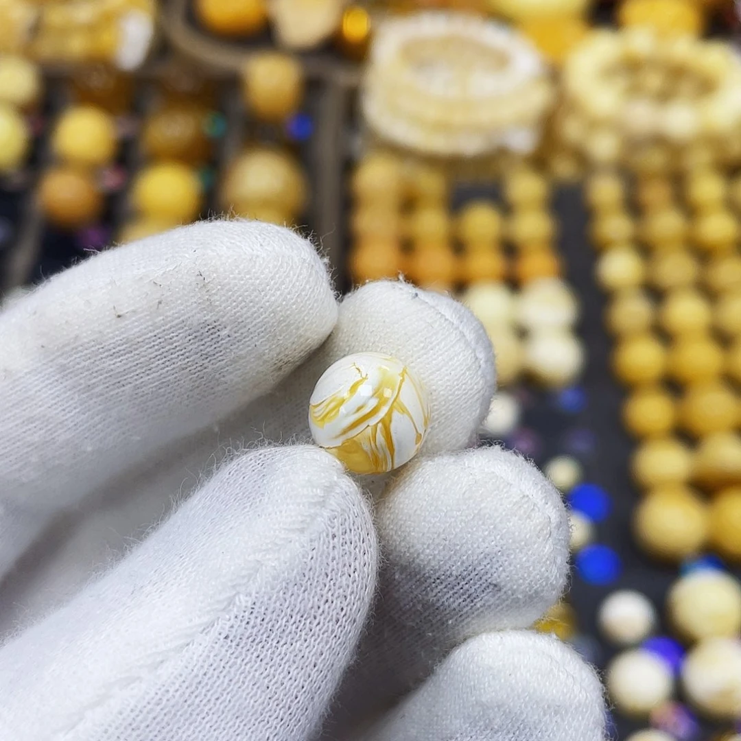 蜜蜡珠宝奇石未镶嵌李*生10.4mm妖孽蜜蜡｜圆珠