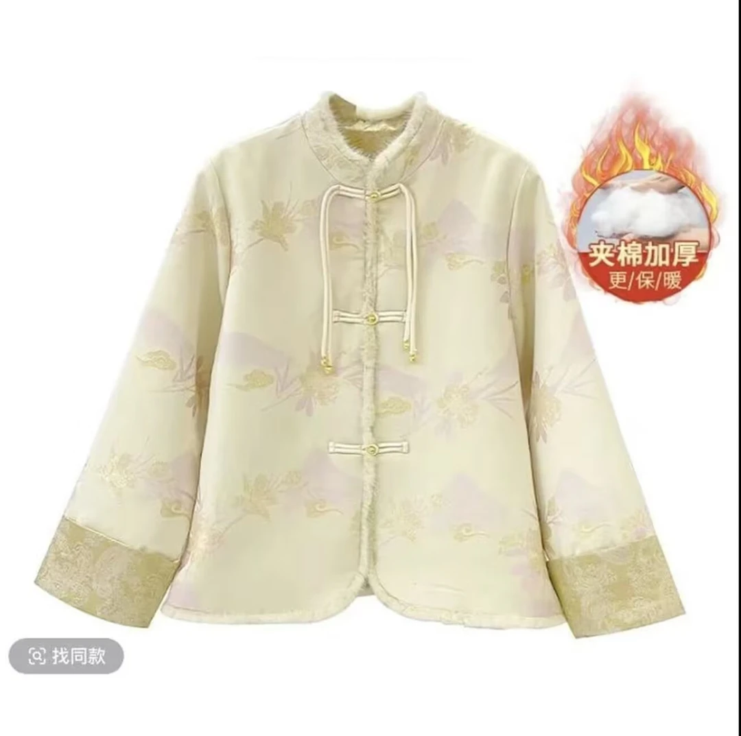 【三色棉衣】新中式加棉时尚百搭国风棉服外套女