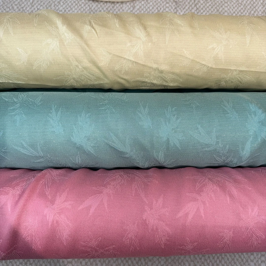 【李德喜金丝绞罗】竹叶纹 100分桑蚕丝1.1米门幅高级丝绸服装面料