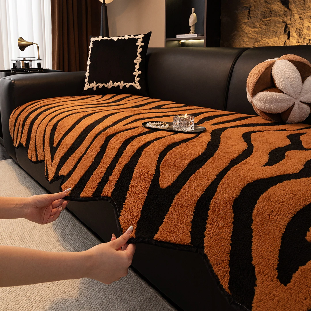 沙发垫异形不规则新款秋冬季毛绒沙发盖布巾轻奢高级感防猫抓B87