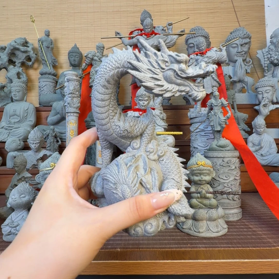 石材小号龙抱珠青砂石