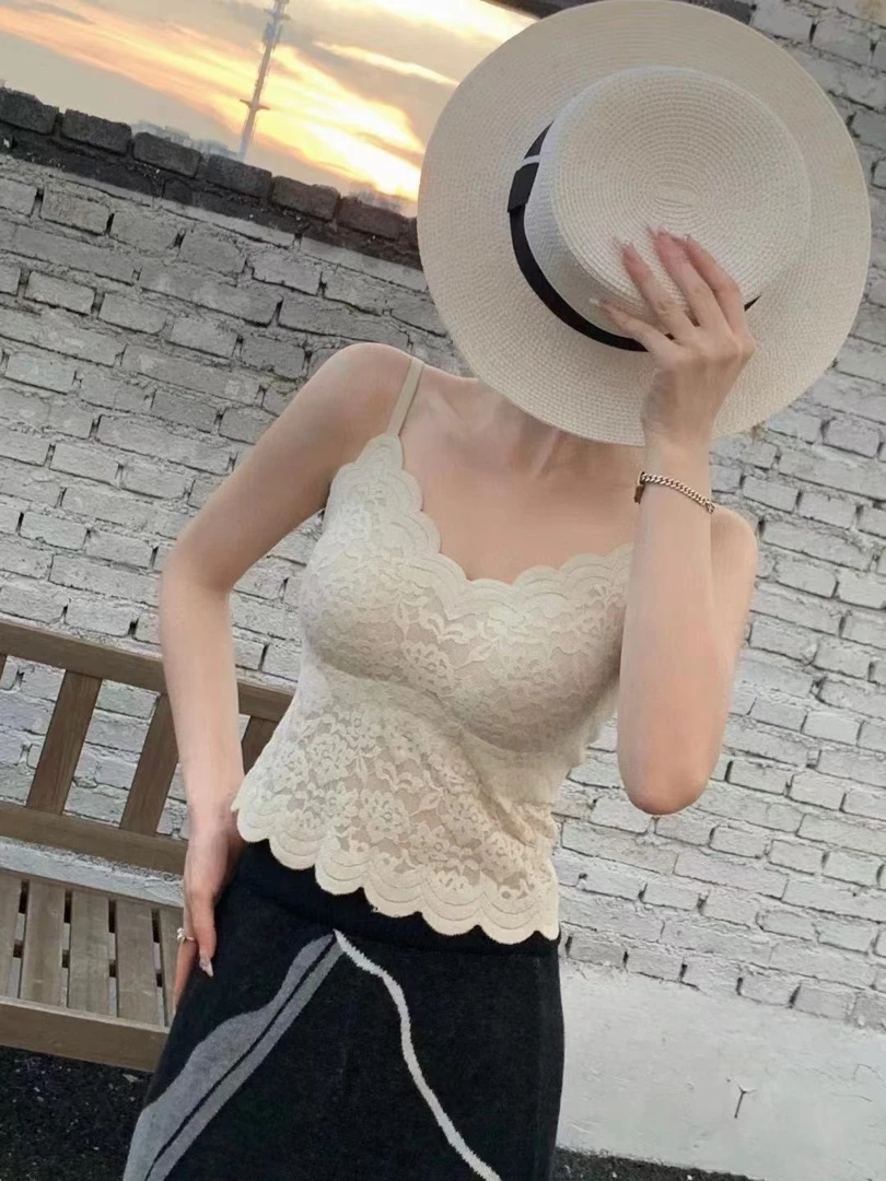 通勤蕾丝背心吊带内衣网红时尚打底美背百搭女士夏季薄款修身