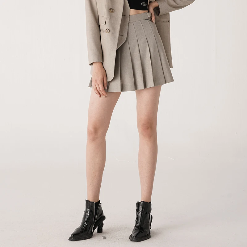 【AUNISEX专属】ANNAKIKI 精纺羊毛百褶裙3A11131139X