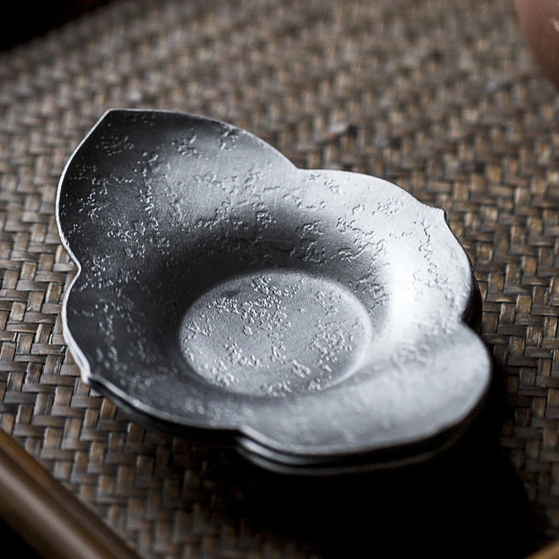 国潮新款中式锡制杯垫金属茶托创意茶垫防滑垫茶壶承功夫茶道用具