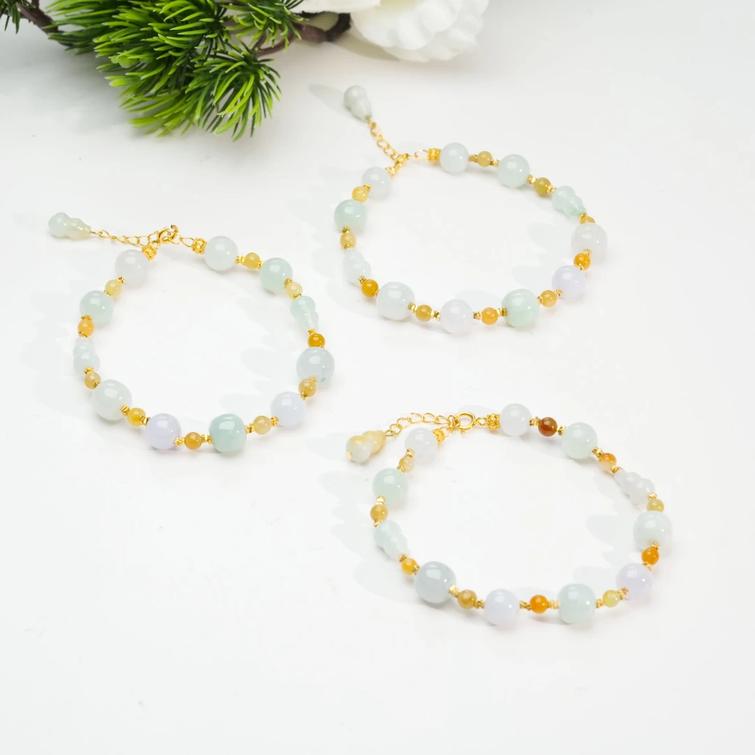 【小北珠宝】翡翠DIY手链【多样性发一件】19-AH19X405