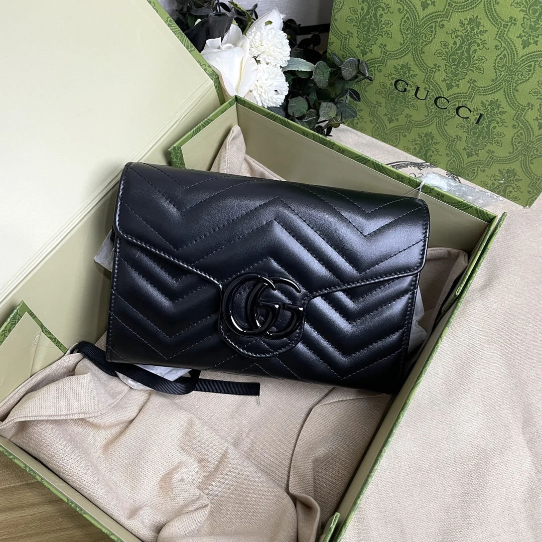未使用 GUCCI/古驰 壹所奢品GUCCI 马蒙WOC 黑标 单肩斜挎包