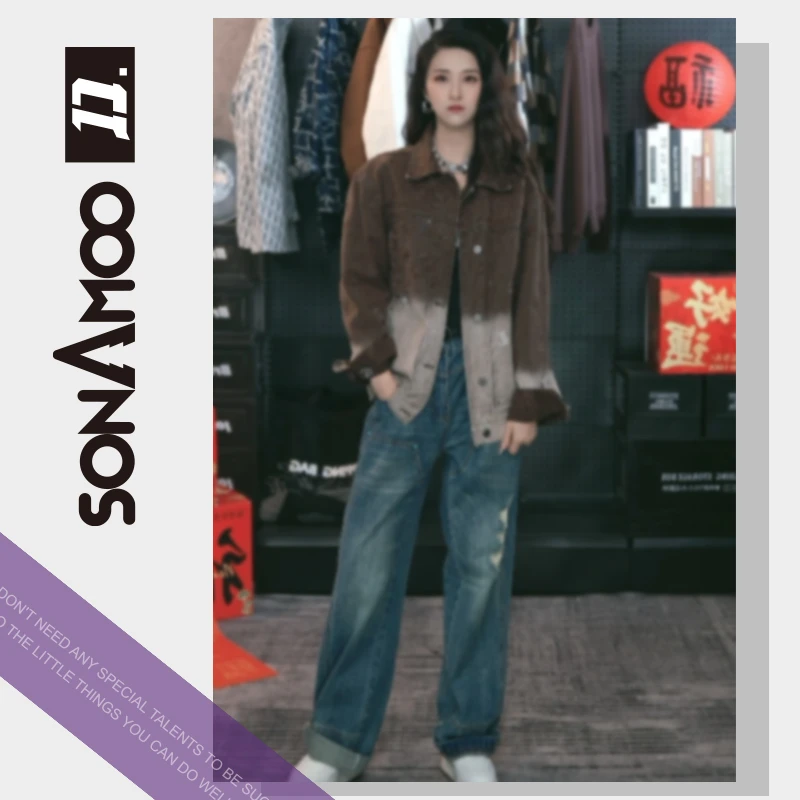 【一琳专属】sonamoo明星同款牛仔夹克外套秋冬新款男女款D18998