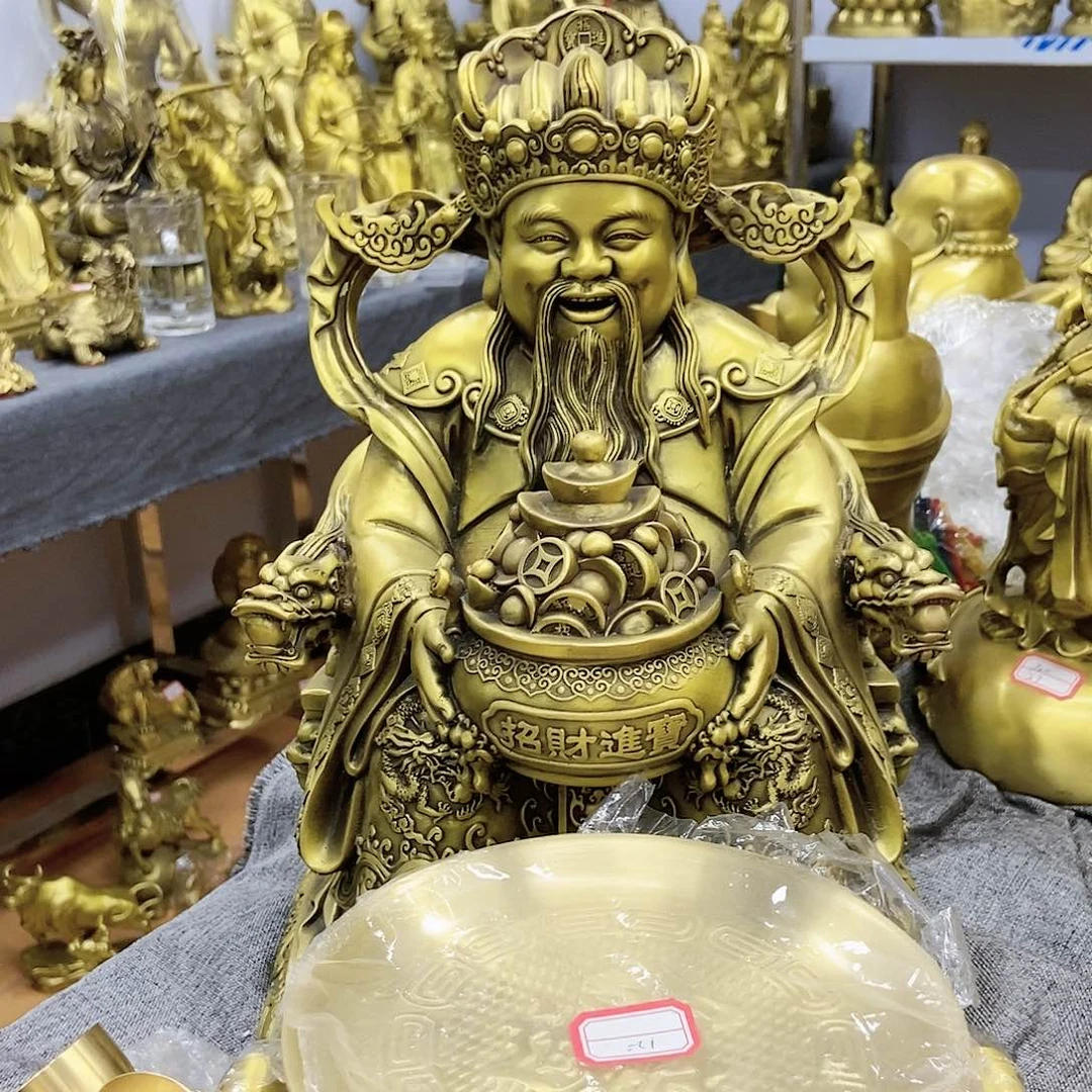 【闪购商品】銅*草铜精工财神33厘米12字炉2果盘15