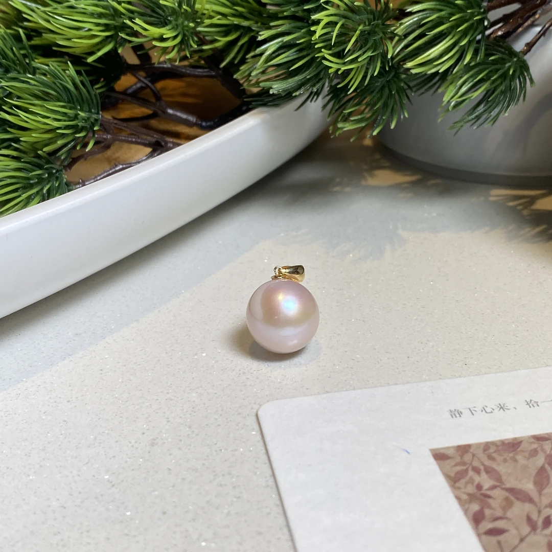 【小北严选】18K金淡水珍珠吊坠26-17H74X350【多样性发一】约13.5mm+
