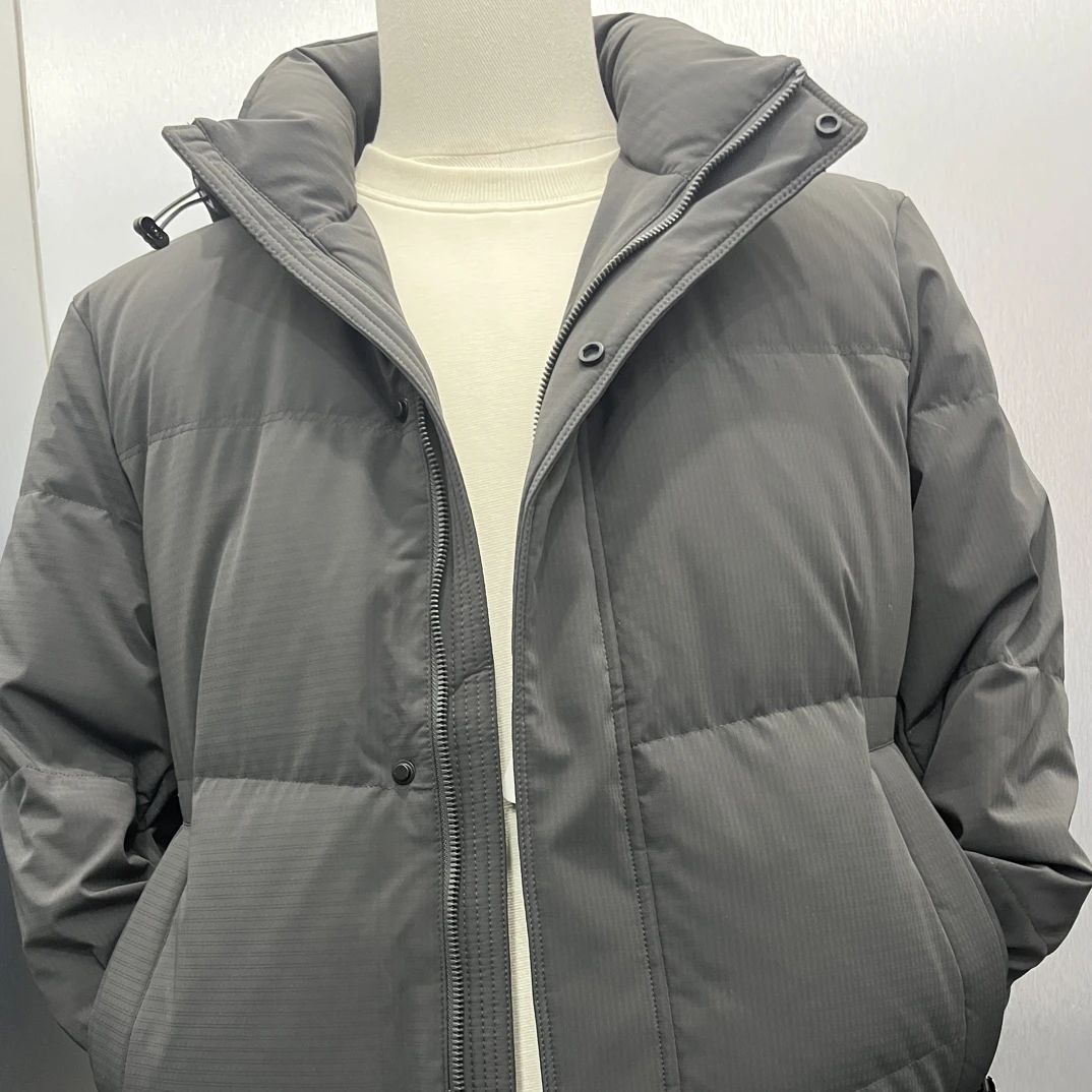 冬季男装商务休闲可脱卸帽短款加厚保暖白鸭绒外套25665