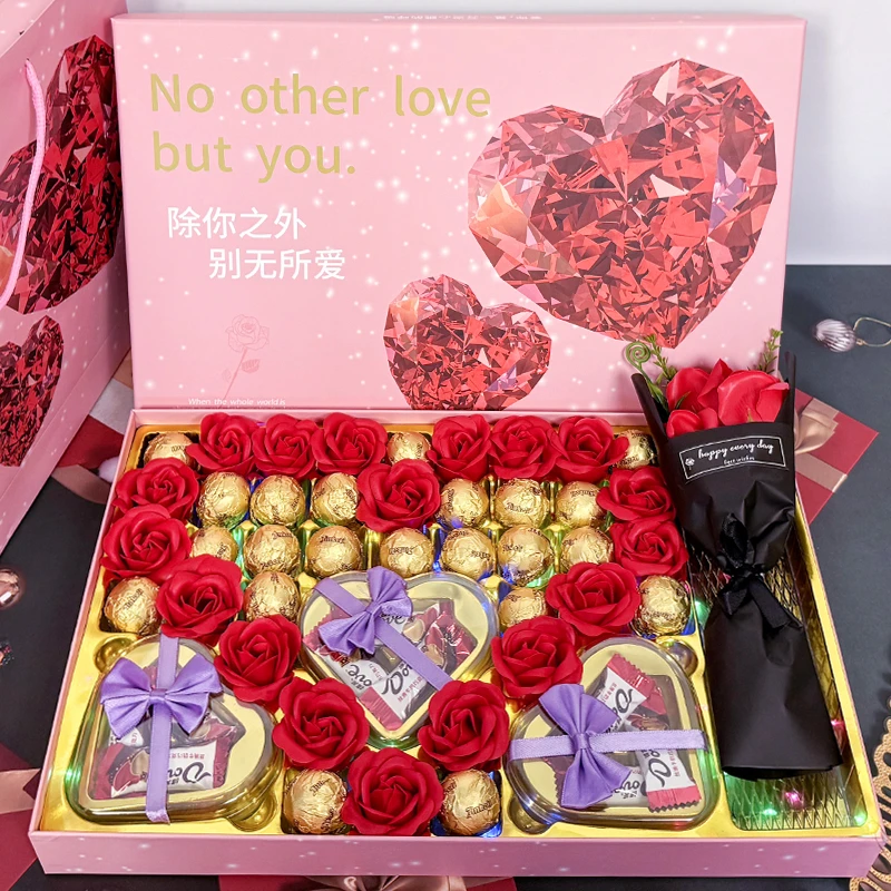 Dove/德芙520礼物夹心巧克力玫瑰花礼盒装送给女生老婆女朋友生日