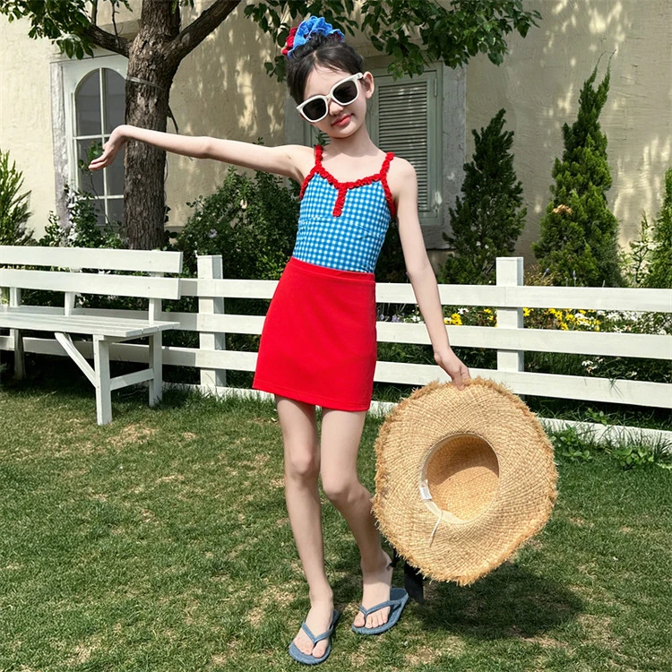 女童泳衣2025新款6-12岁潮款专业训练洋气时髦连体防晒速干游泳15