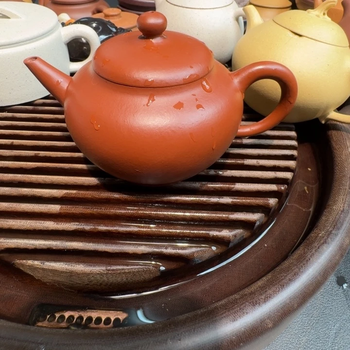 紫砂茶杯朱泥水平200cc