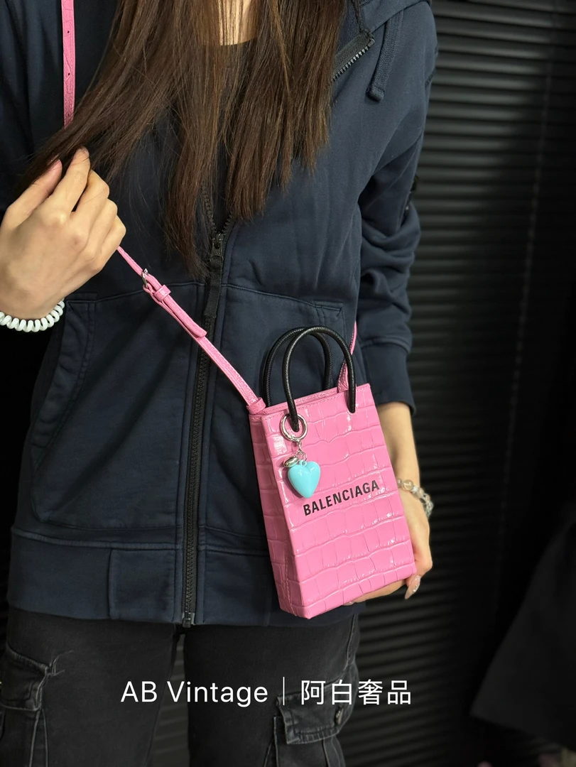 95新 Balenciaga/巴黎世家 阿白奢品/巴黎世家 粉色托特包