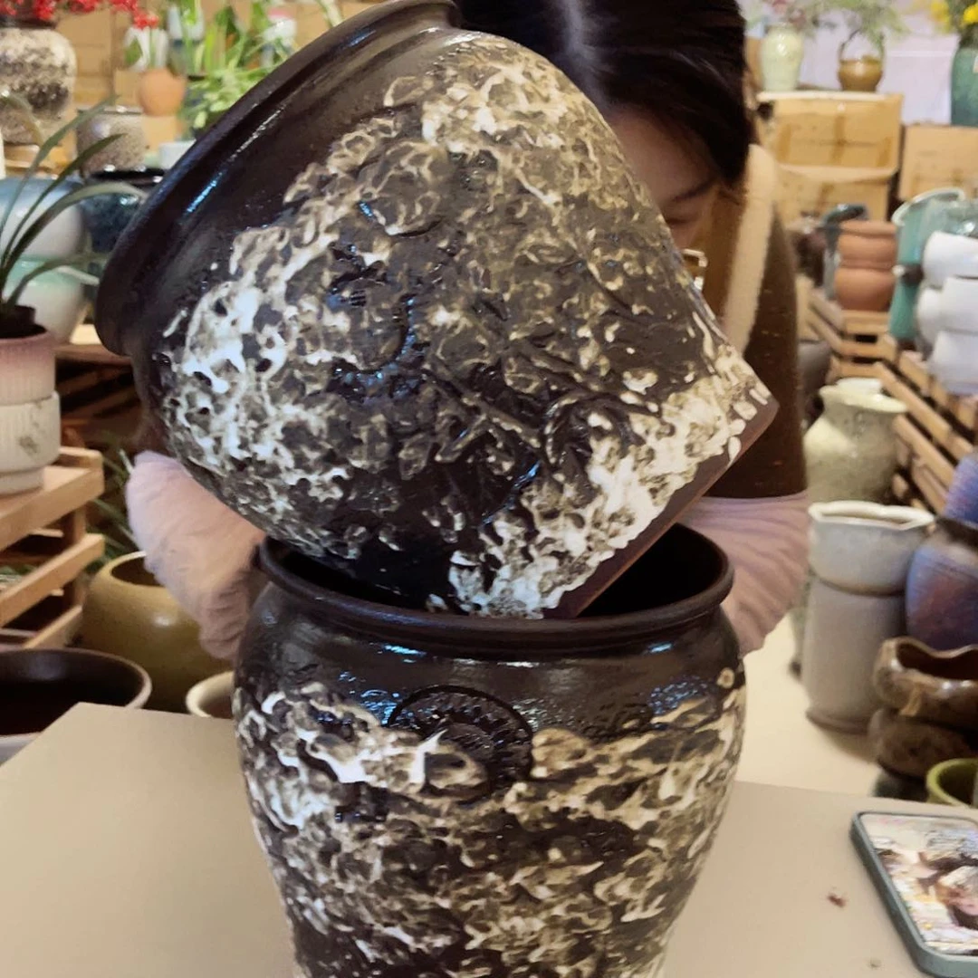 紫砂花盆高度21口径19