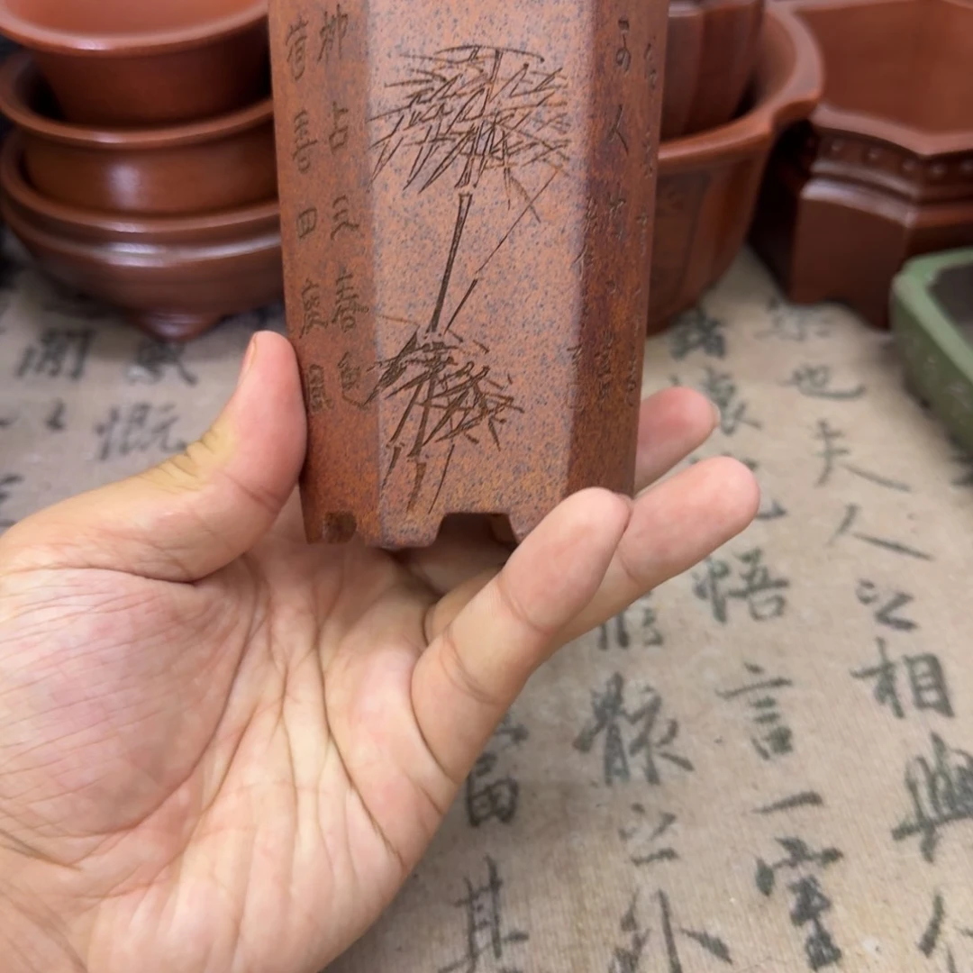 紫砂花盆6.5x11内经紫砂花盆