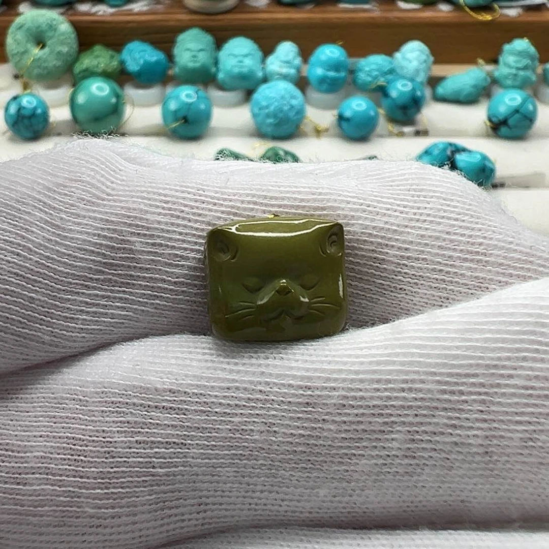 绿松石招财猫 未镶嵌