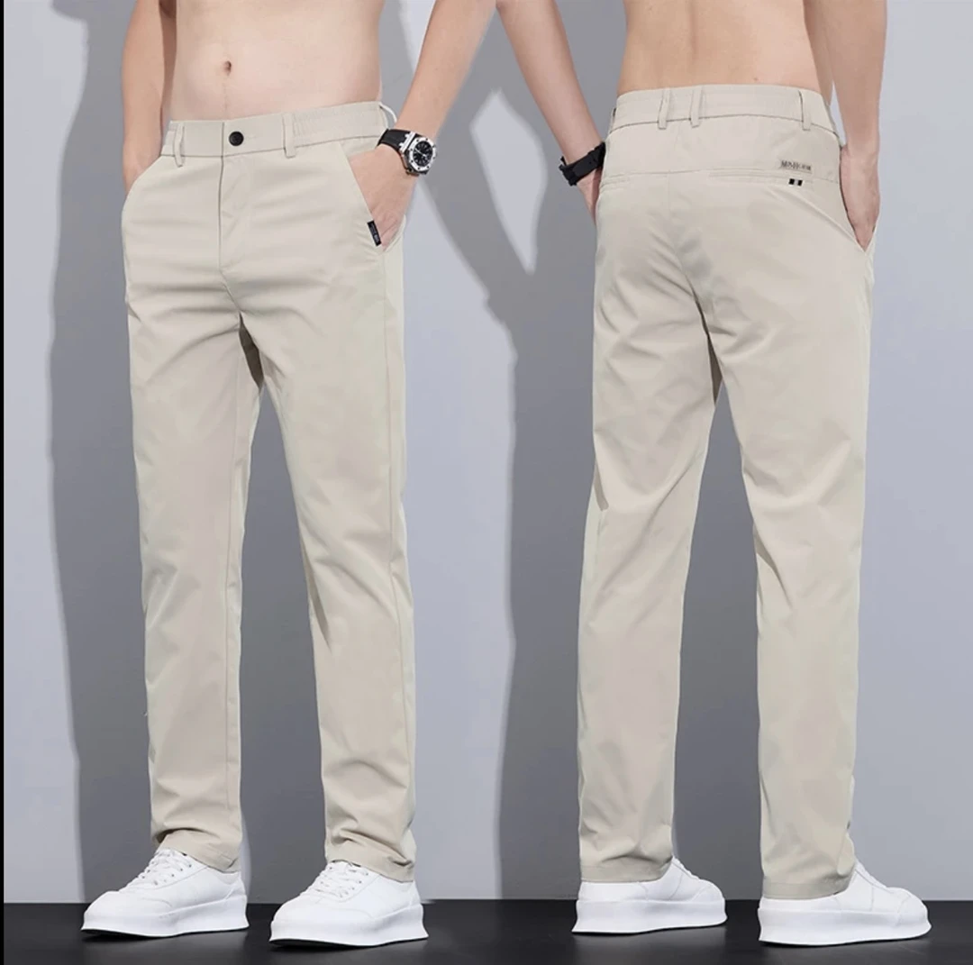 夏季薄款弹力透气男士休闲裤子男款百搭直筒潮流长裤男款商务裤