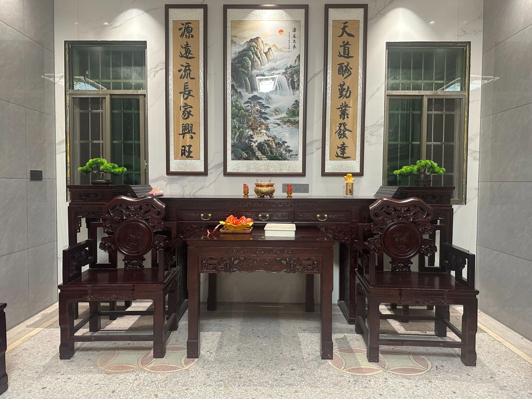 新中式红檀木全实木供桌