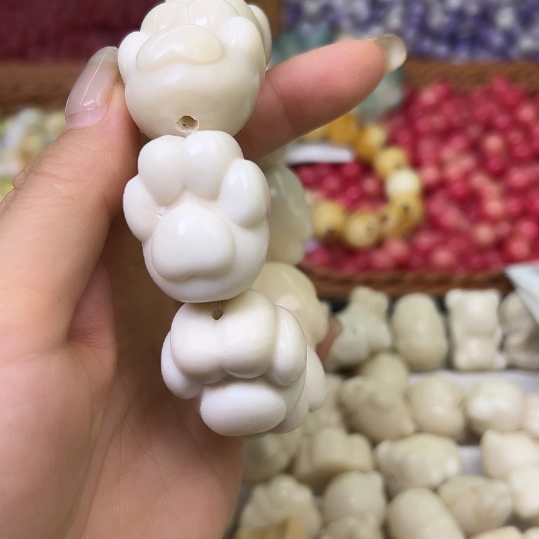 菩提根/象牙果手串瑕疵狗爪1条表面孔道有裂