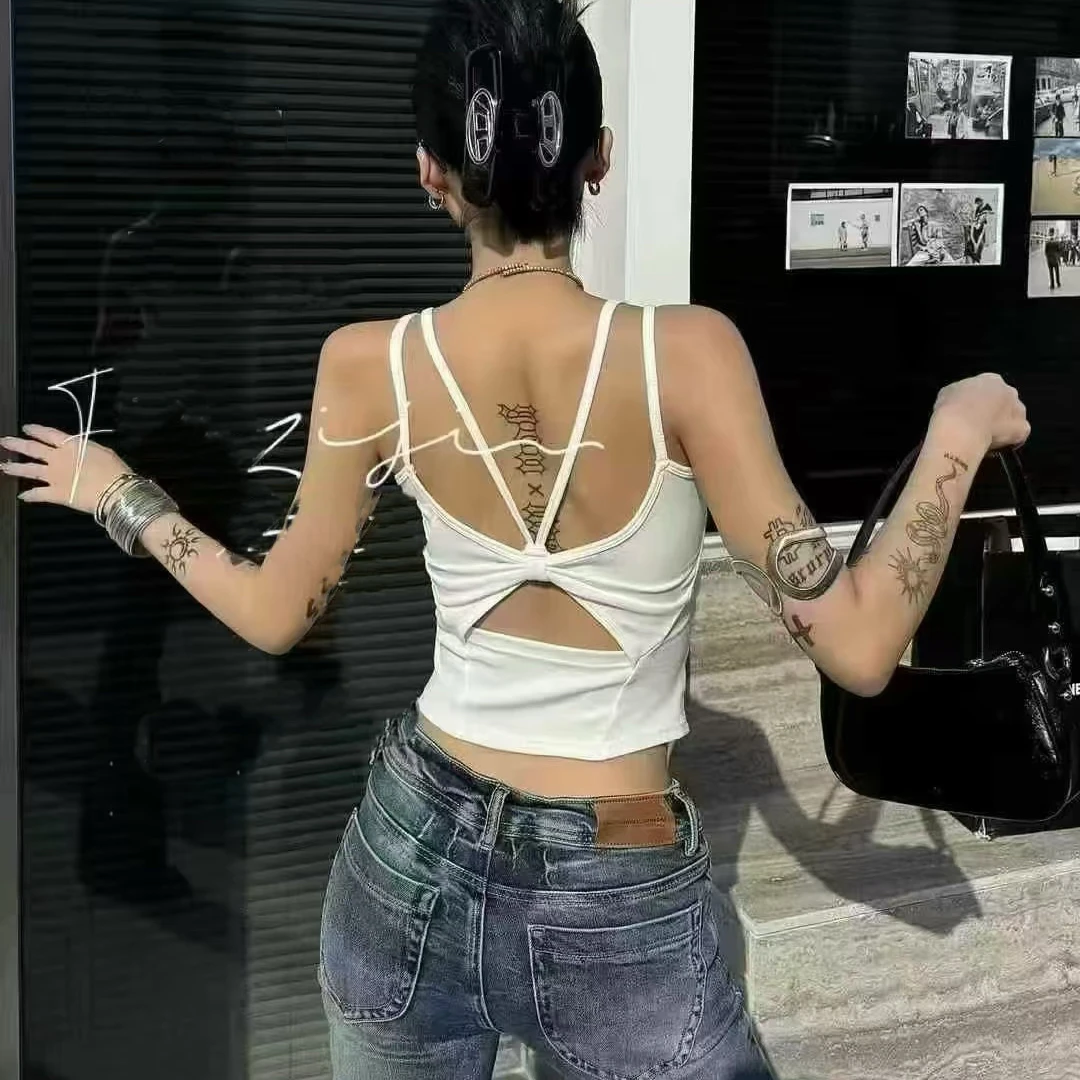 【玫瑰缘】防走光蝴蝶结小性感时尚美背夏季打底聚拢上托百搭美背