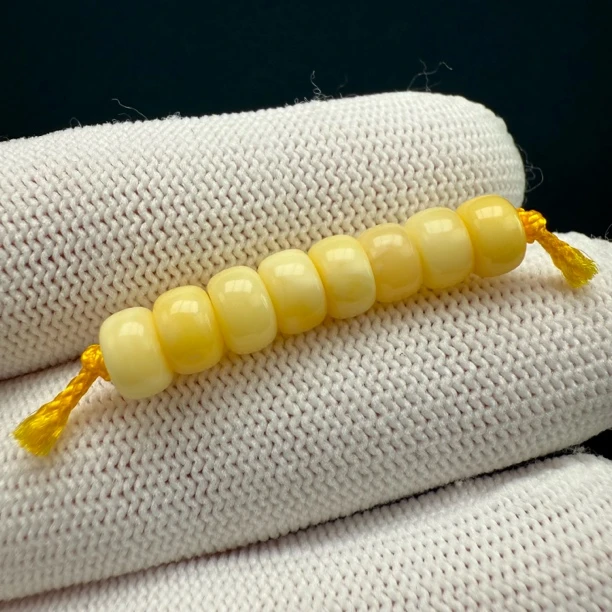 D1413【微瑕】天然原矿蜜蜡 隔珠6.6mm支持复检假一罚十