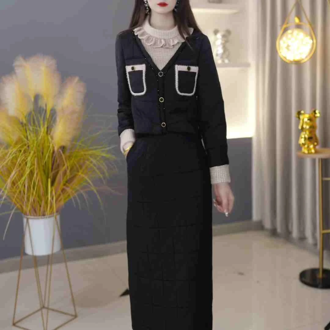 【套装定制】C1090上衣配半身裙两件套优雅时尚减龄收腰显瘦冬季新