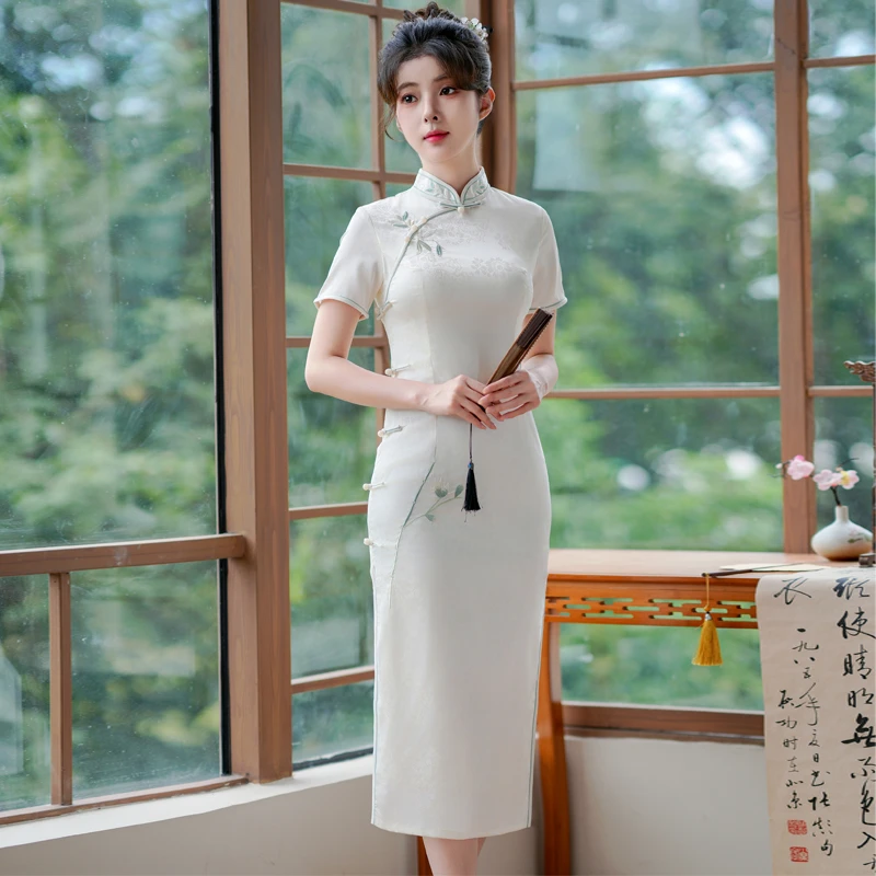 2025女款高端旗袍[叶舟]中国风改良连衣裙显瘦气质年轻款高档长裙