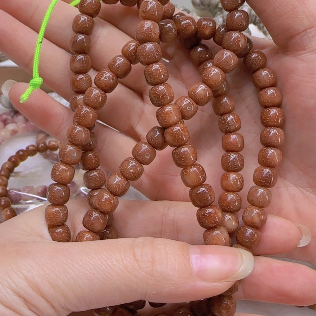 星月菩提手串芮****?27殿堂粉冰星月菩提87桶108