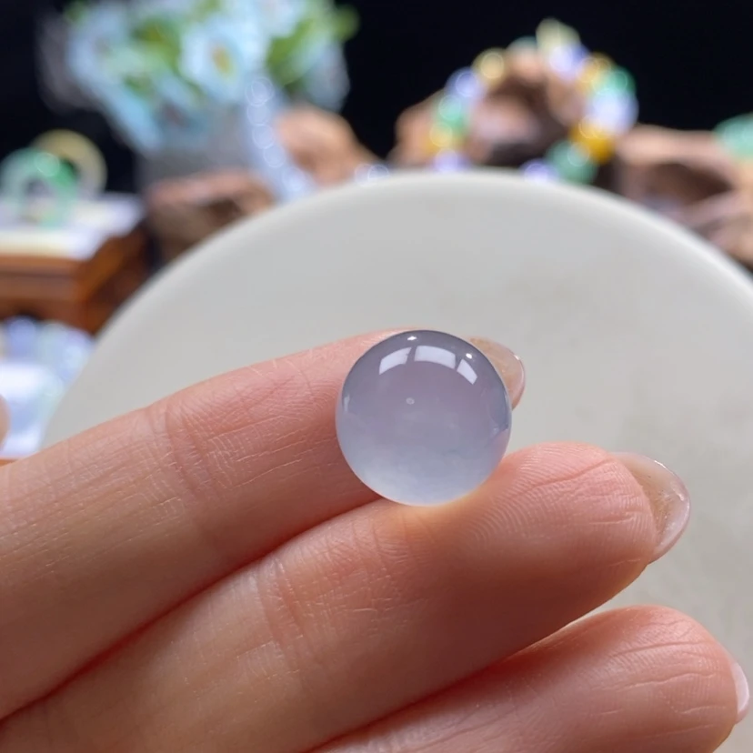 【闪购商品】翡翠吊坠(不含链)未镶嵌翡翠冰蓝底飘色珠