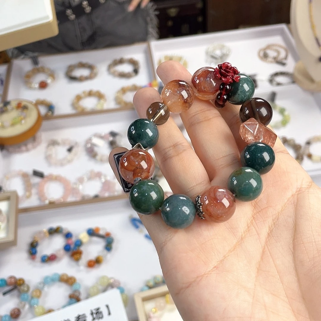 水晶手链银S925镀金镶嵌