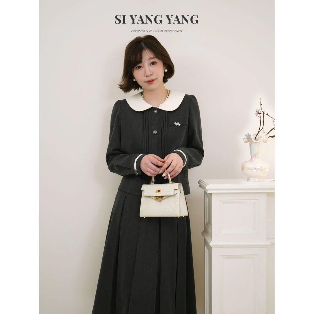 SIYANG大翻领撞色春季新款百搭通勤套装TZ501A002SYY