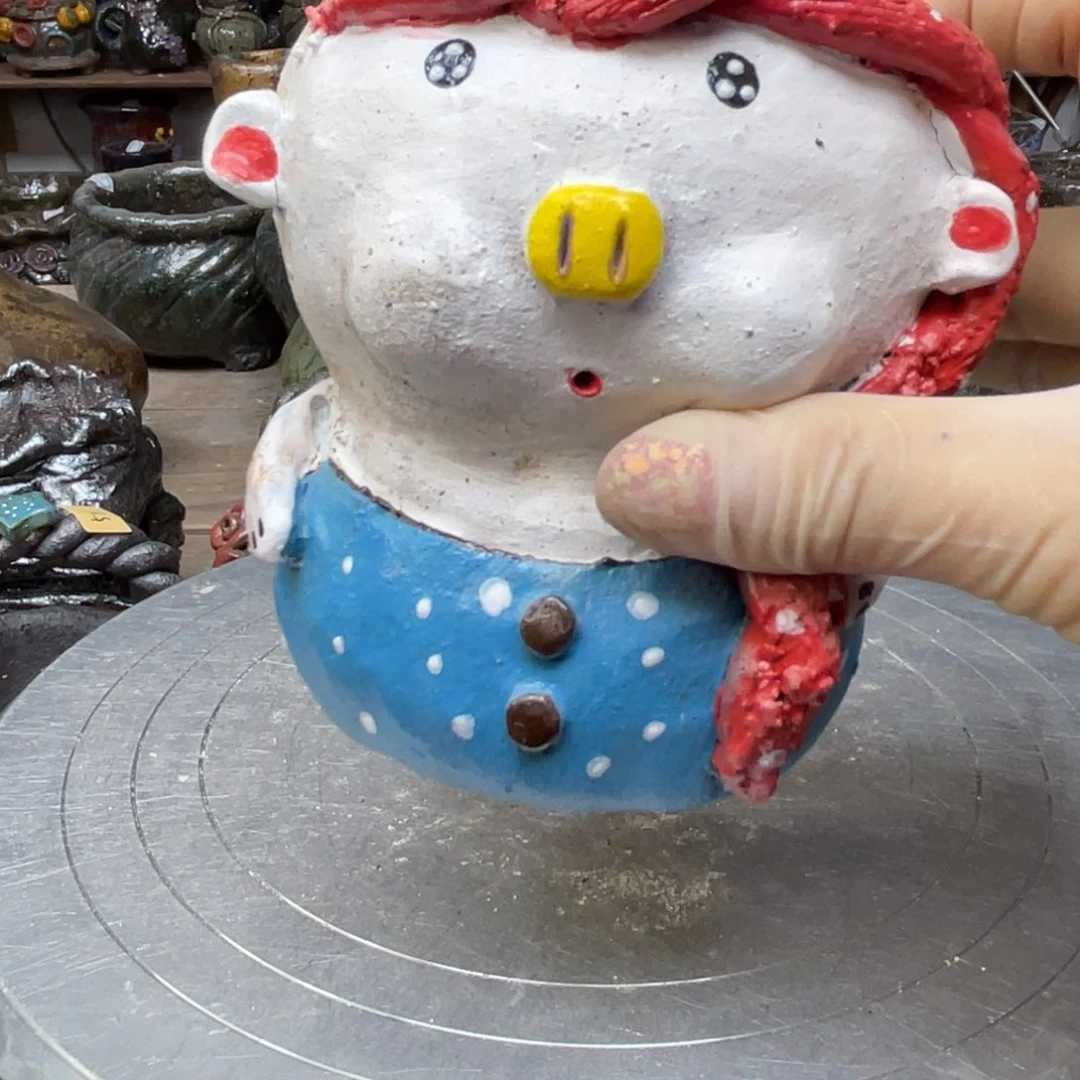 红陶粗砂陶瓷花盆