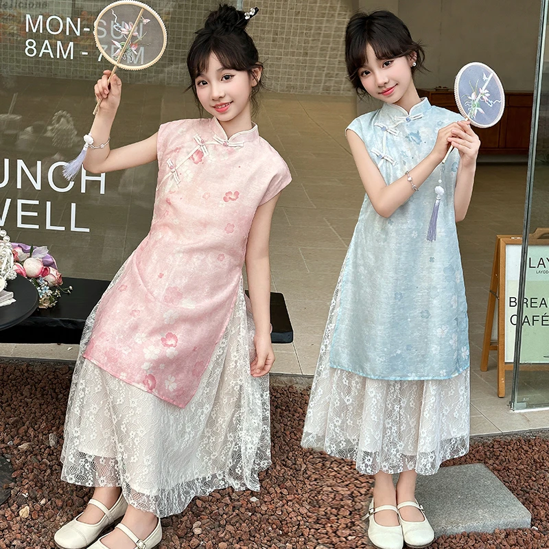 女童汉服夏季2025新款儿童国风连衣裙超好看女孩古风超仙旗袍裙子