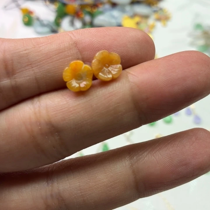 长***觉翡翠银S925镶嵌耳饰