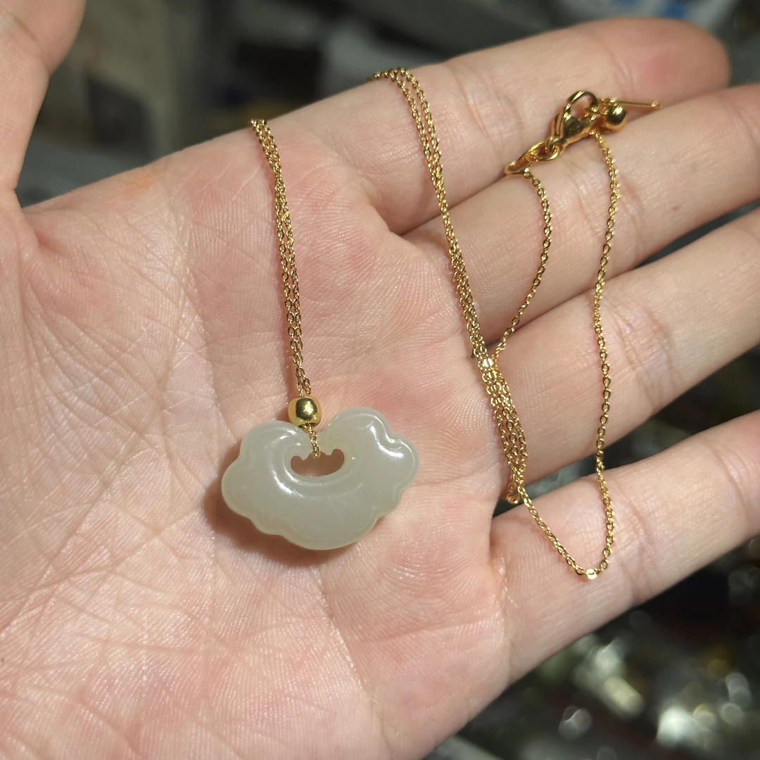 【M92】和田玉如意锁骨链多样性发其一