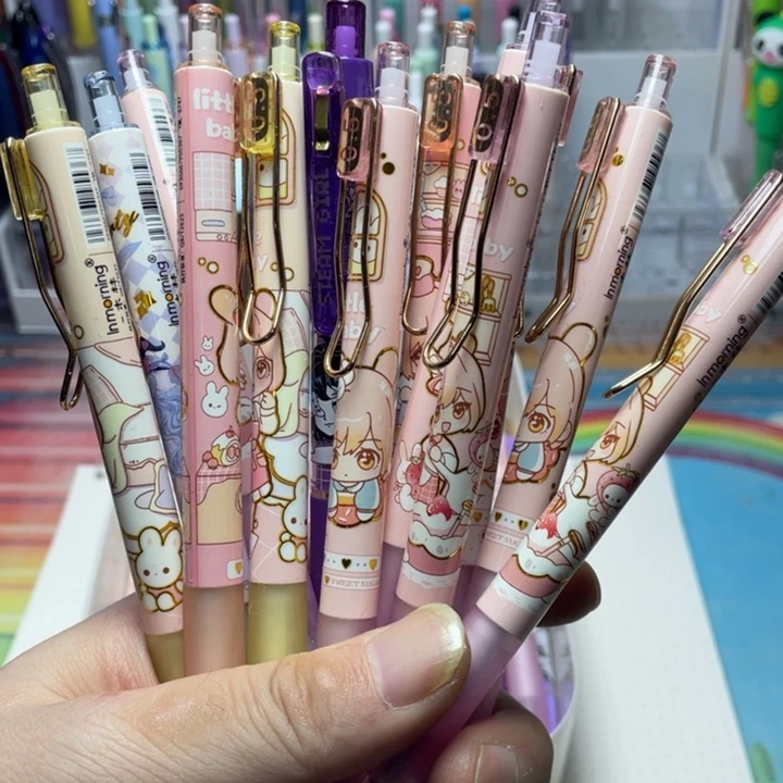 一木林卡通杆黑笔24支