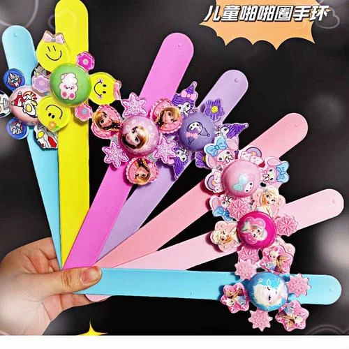 同款发光啪啪圈库洛米手环可旋转爱莎公主啪啪圈男女孩奥特曼W198