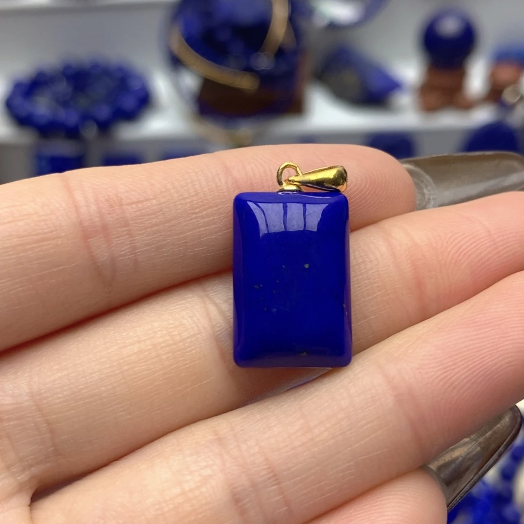 青金石银S925镀金镶嵌颈饰